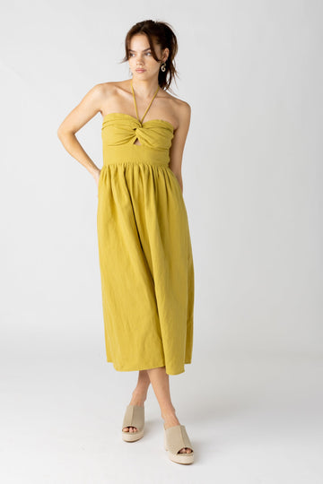 Lucy Halter Twist Front Midi Dress