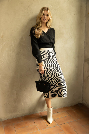 Abbie Printed Knit Midi Skirt