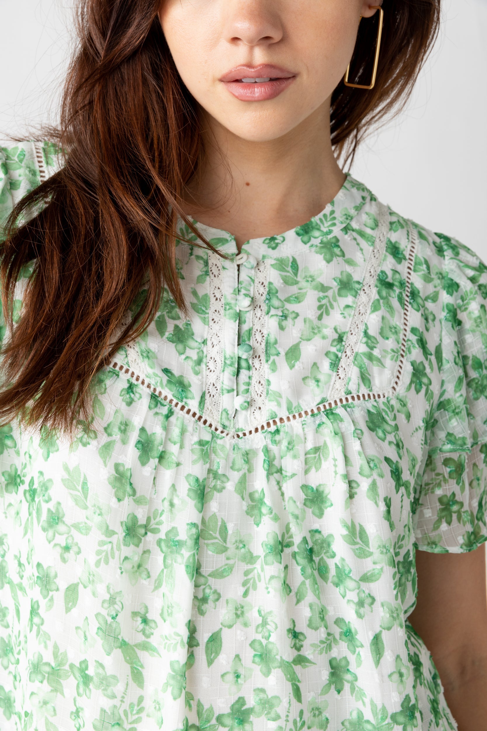 SALE - Garner Floral Print Short Sleeve Blouse