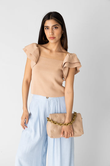 Lola Ruffle Sleeve Knit Top