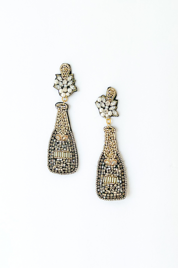Liliana Beaded Champagne Bottle Earrings