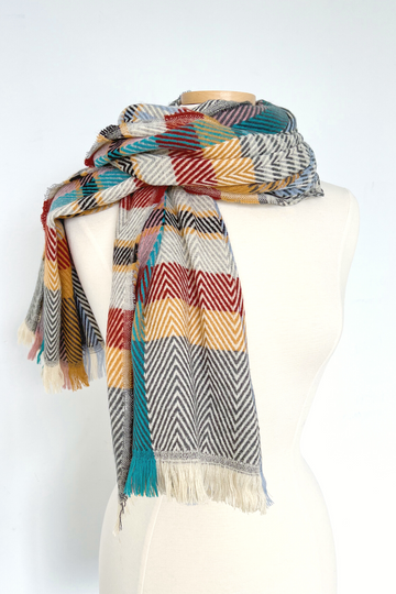 SALE - Ashley Plaid Fringe Scarf