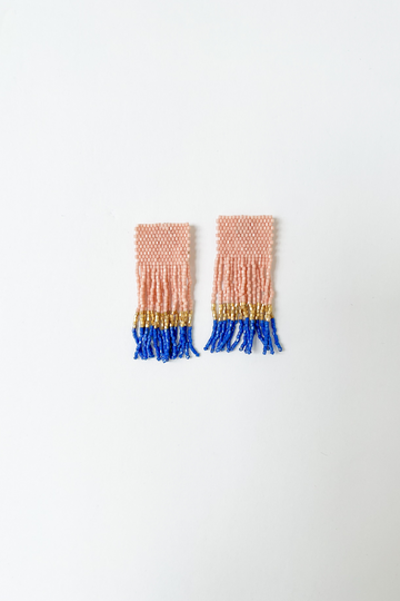 SALE - Ink + Alloy Color Block Short Luxe Fringe Post Earring