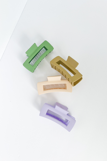 SALE - Cece Matte Rectangular Hair Claw