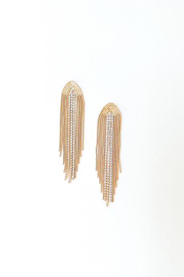 Carrie Crystal and Chain Earrings