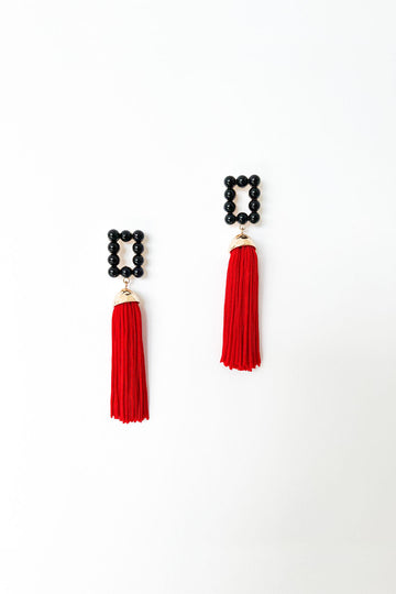 Sophia Rectangle Tassel Earrings
