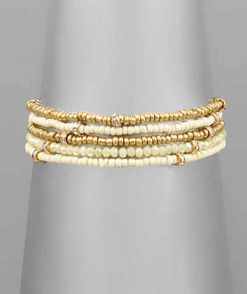 Laurel Beaded Stack Bracelet