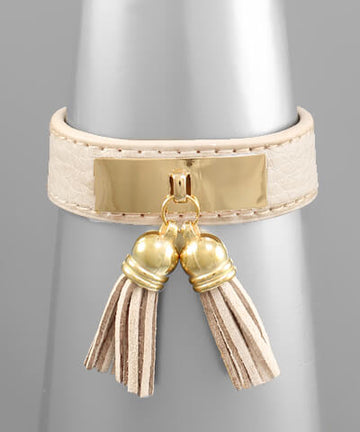 Opal Leather Cuff