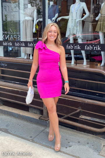 SALE - Adrian One Shoulder Dress with Bow