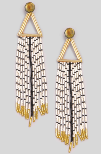 Alisha Beaded Fringe Earrings