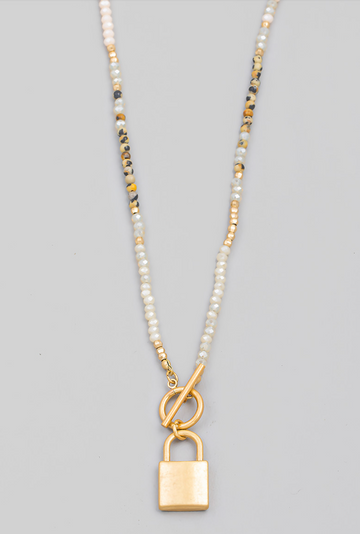 Celena Beaded Lock Necklace