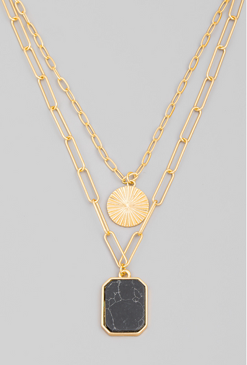 Eton Layered Stone Necklace