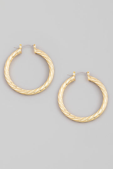 Maysa Textured Hoop Earrings