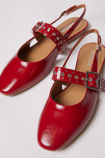 Ruby Heel Strap Buckle Ballerina Flat