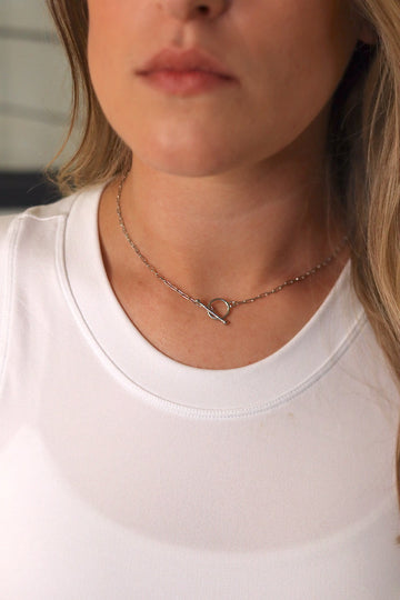 Tanis Paper Clip Chain Toggle Necklace