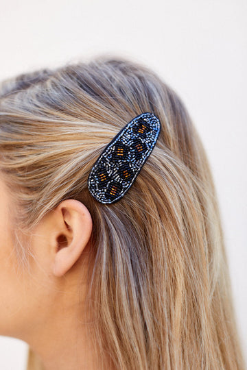 Kaylee Leopard Beaded Hair Pin