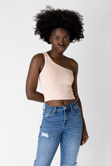 Cleo One Shoulder Cropped Tank