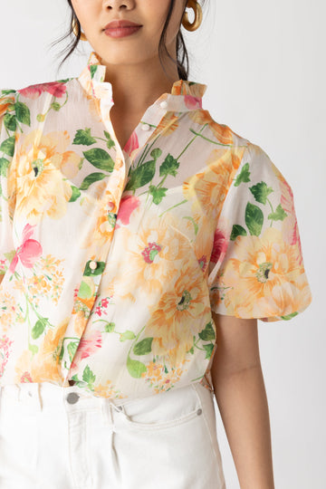 Rachel Short Sleeve Floral Blouse