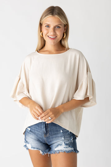 SALE - Brynn Ruffle Trim Tee