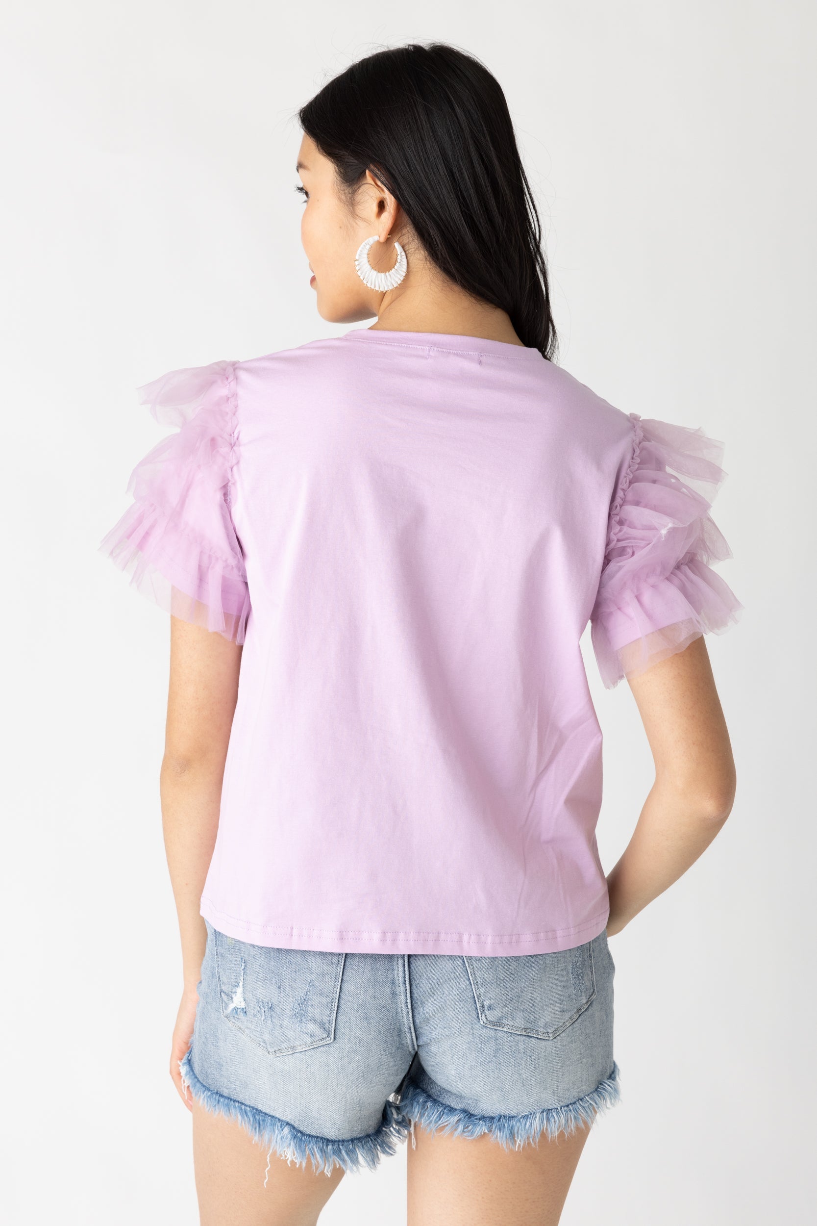 SALE - Gina Layered Tulle Sleeve Top