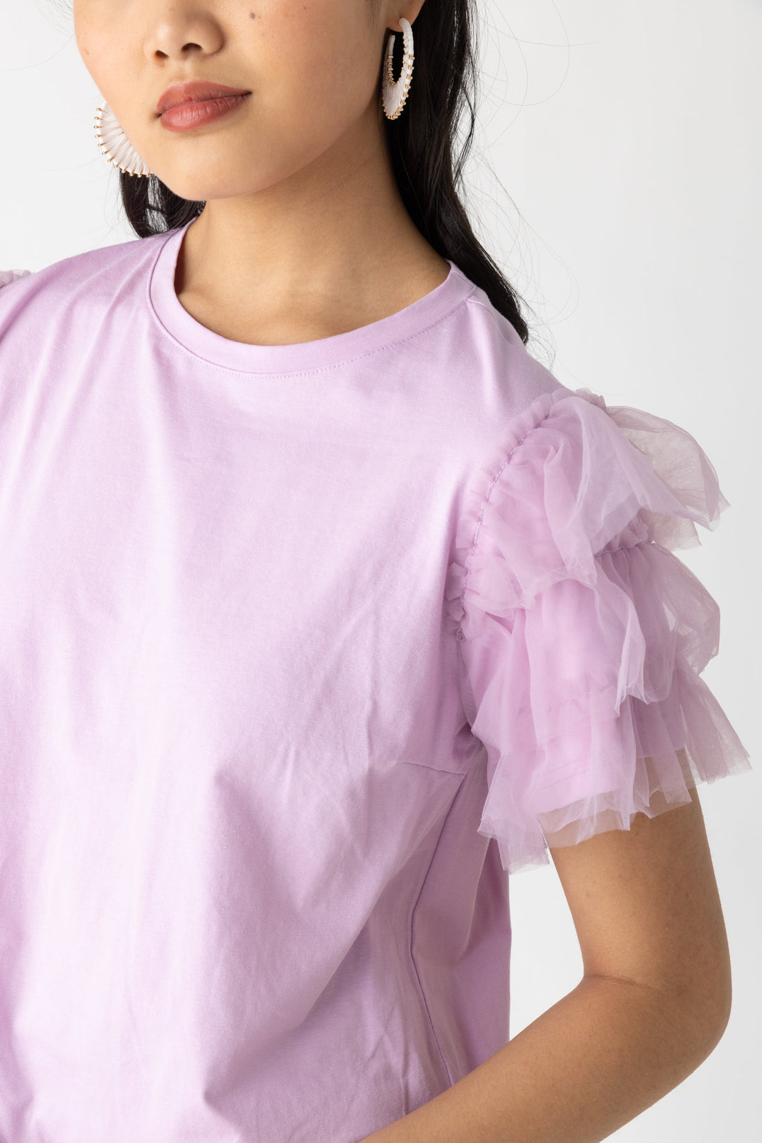 SALE - Gina Layered Tulle Sleeve Top