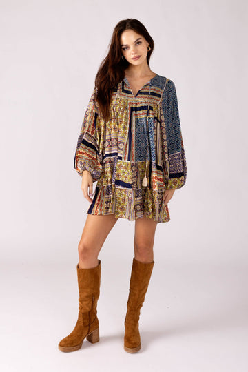 Sally Abstract Print Mini Dress