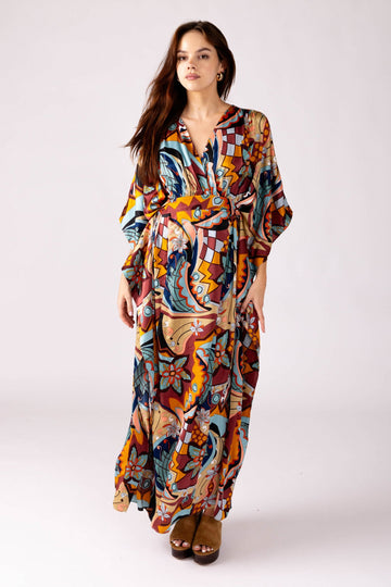 SALE - Phoebe Kimono Sleeve Maxi Dress