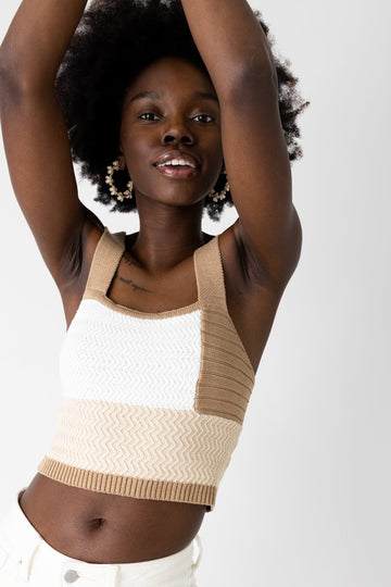 SALE - Kiya Cropped Knit Tank