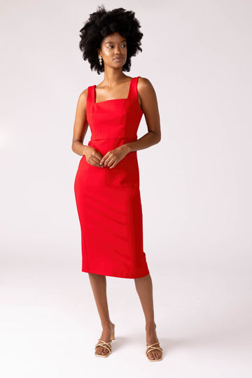 SALE - Billie Square Neck Bodycon Midi Dress