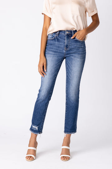 Lennon Mid Rise Straight Leg Jeans