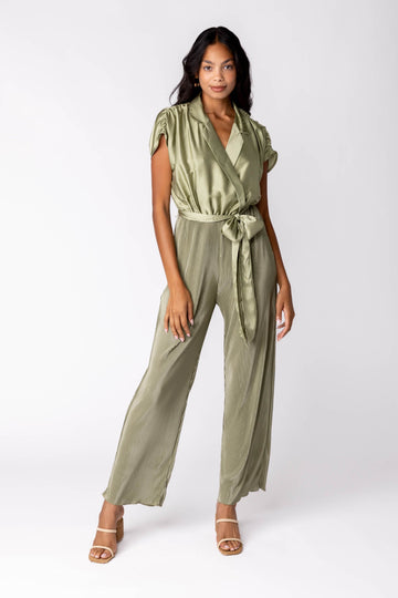 SALE - Ella Pleated Tie Waist Jumpsuit