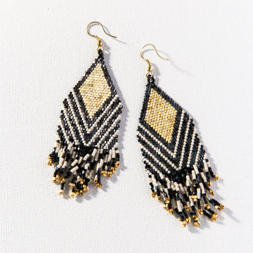 Ink+Alloy Stripe Luxe Earring with Fringe