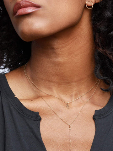 Mini Pendant Necklace: Gold Cross