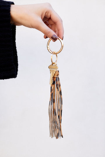 Naomi Leather Tassel Key Chain