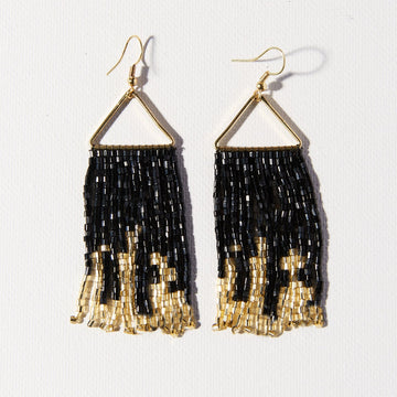 Ink+Alloy Irridescent Fringe on Triangle Hanger Earring