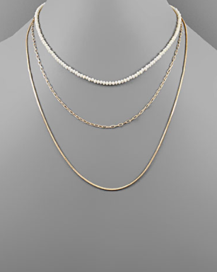 Maelyn Bead & Chain Layered Necklace