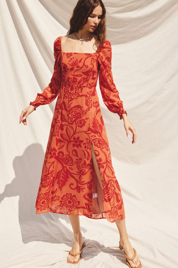 Angler Long Sleeve Bossa Nova Midi Dress