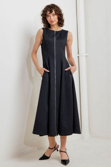 Monica Zip Up Striped Dress