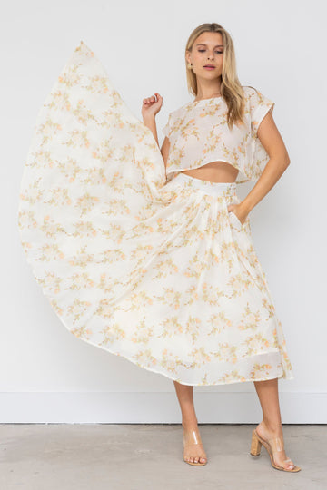 SALE - Mikey Floral Midi Skirt