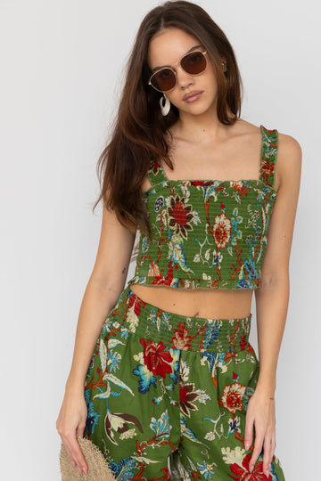 SALE - Reyes Floral Cropped Top