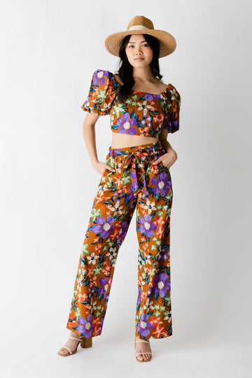 Blakely Floral Pull On Flare Pants