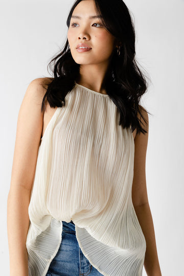 SALE - Grace High Neck Pleated Blouse