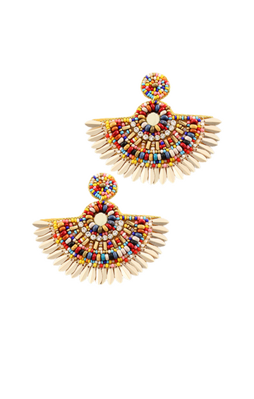 Covyn Beaded Fan Earrings