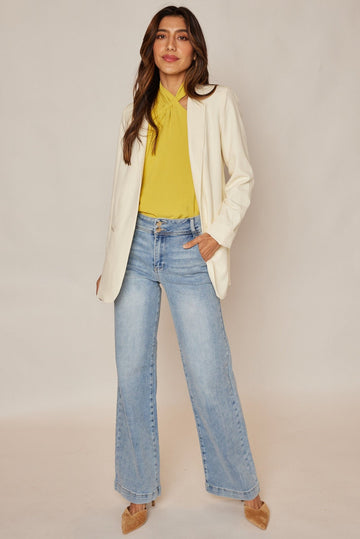 Sasha Risen High Rise Double Button Jeans