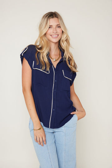 Jenna Washed Utility Button Down Shirt Jacket