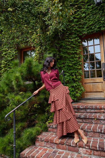 Dylan Tiered Plaid Mini Skirt