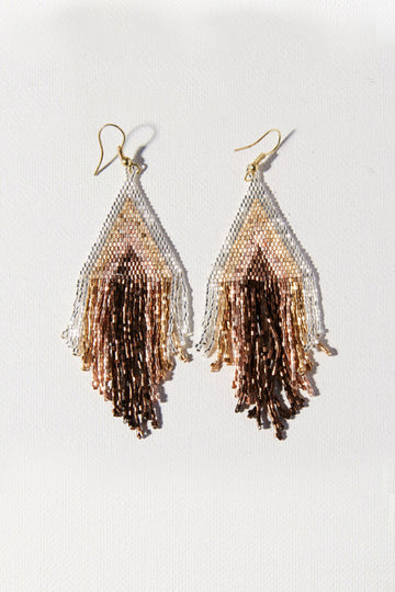 Ink+Alloy Mixed Metallic Stripe Fringe Earring