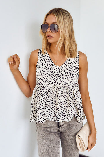 Kenzie Animal Printed Peplum Blouse