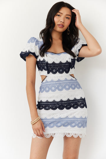 SALE - Erin Cutout Detail Eyelet Mini Dress