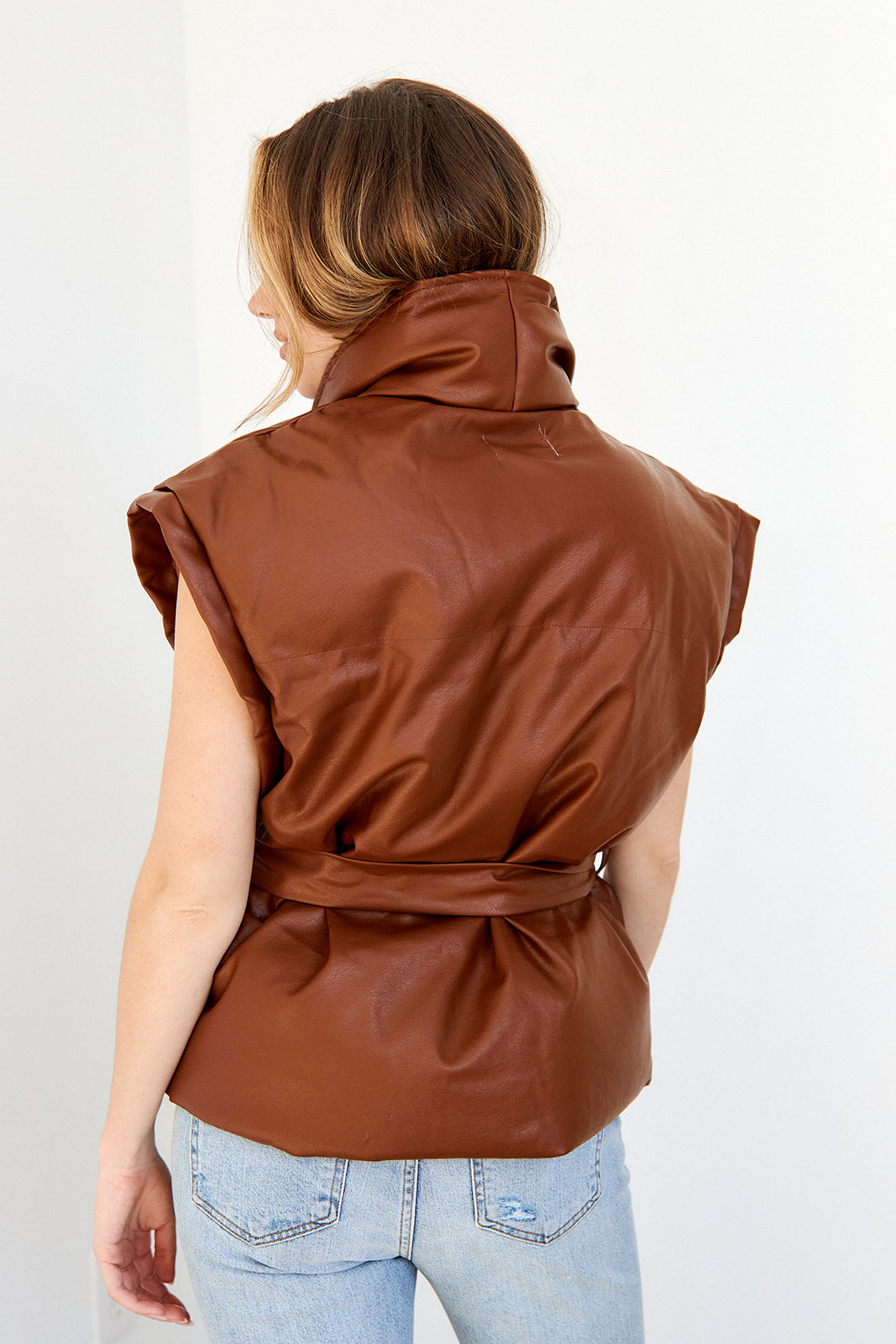 Lawston Faux Leather Puffer Vest